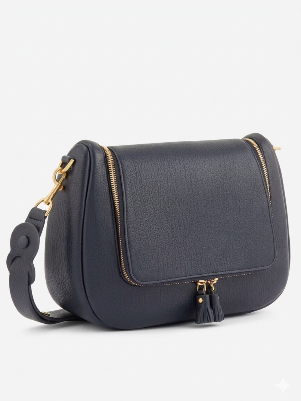 Anya Hindmarch Vere Soft Satchel Marine Navy Mini Grain Leather Crossbody Bag